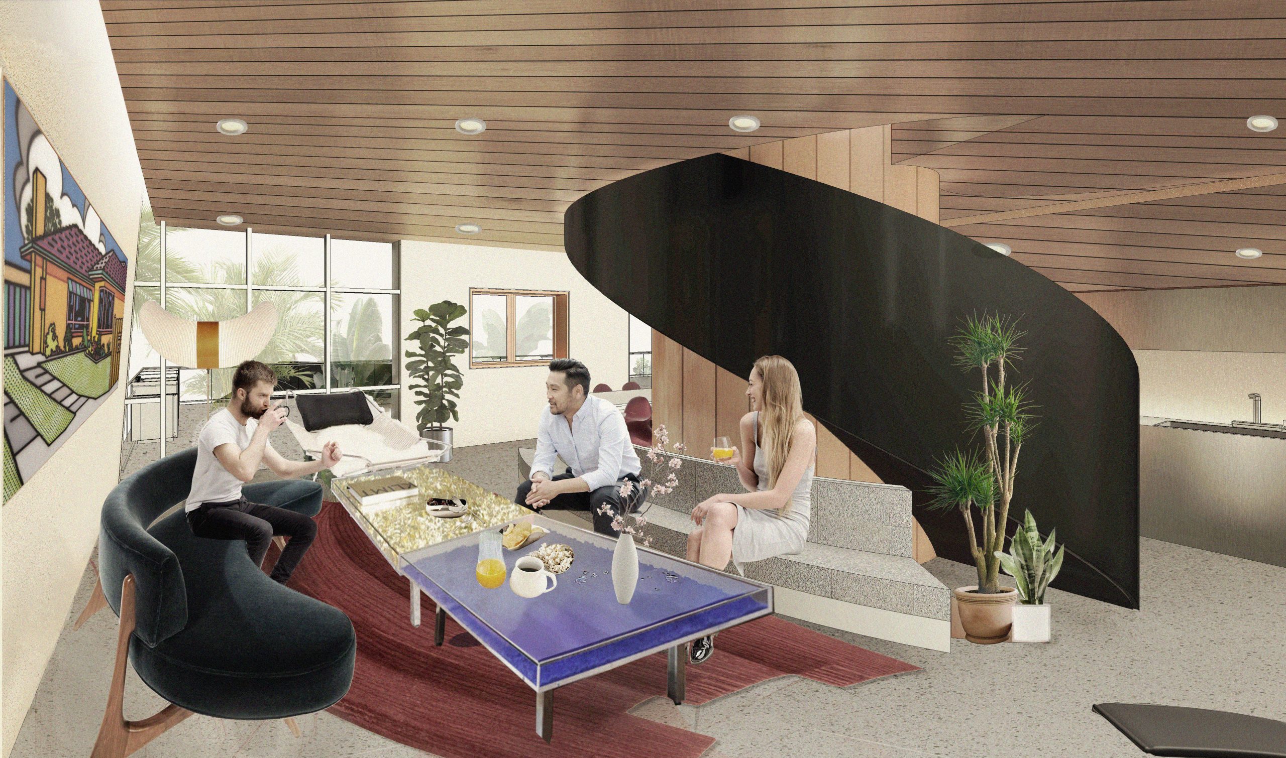 Living Room, Mid Century Modern living, MCM interior design
