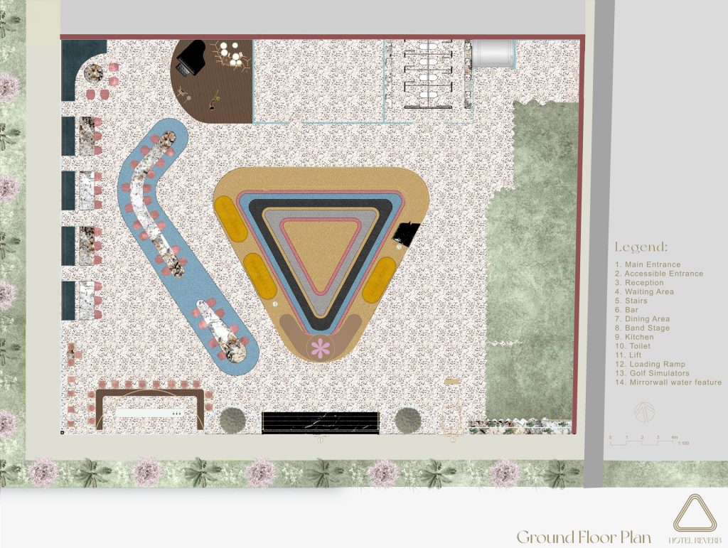 Rendered Floor Plan, Floor Plan, Commercial Floor Plan, Hotel Design