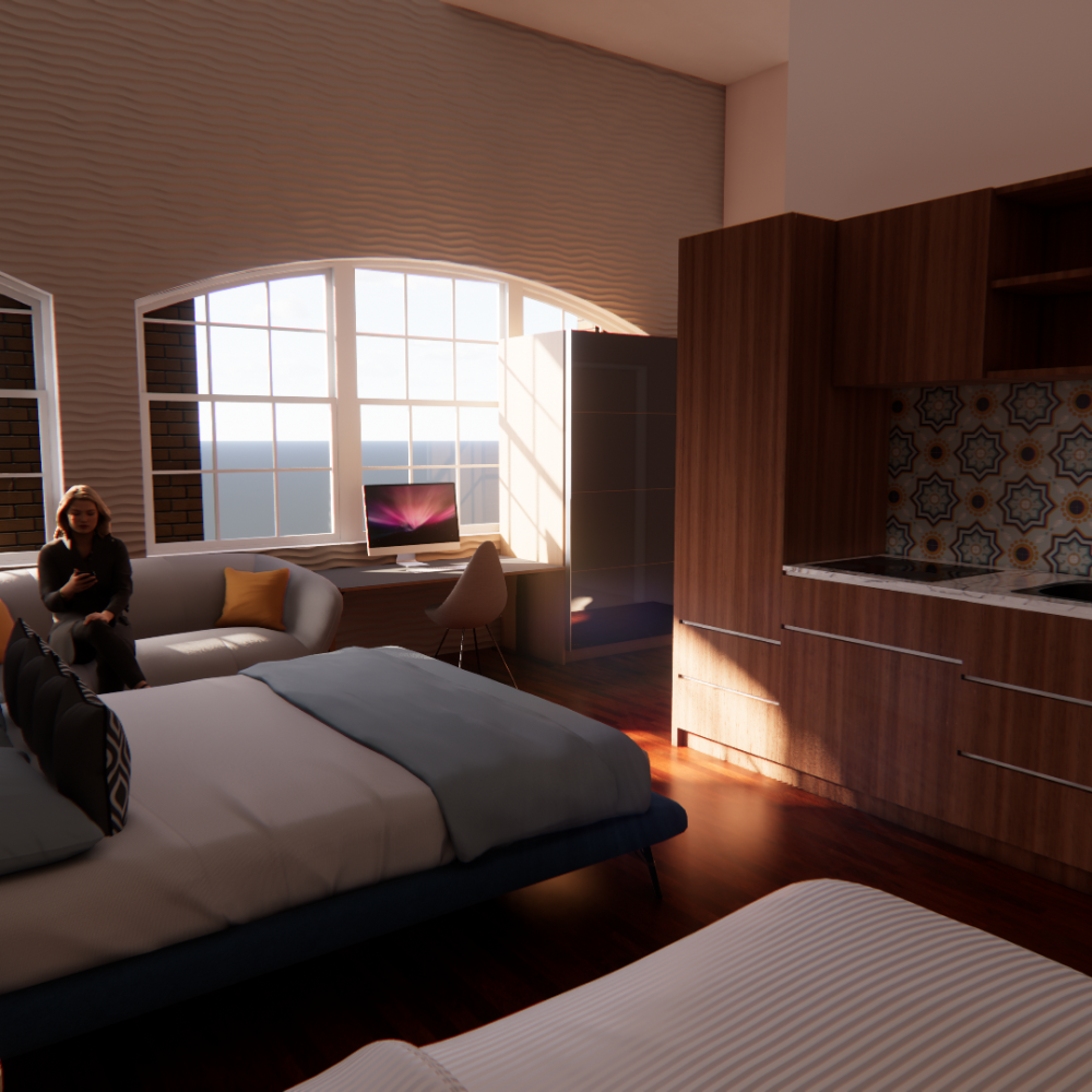 Type C room for 3 - Revit Enscape