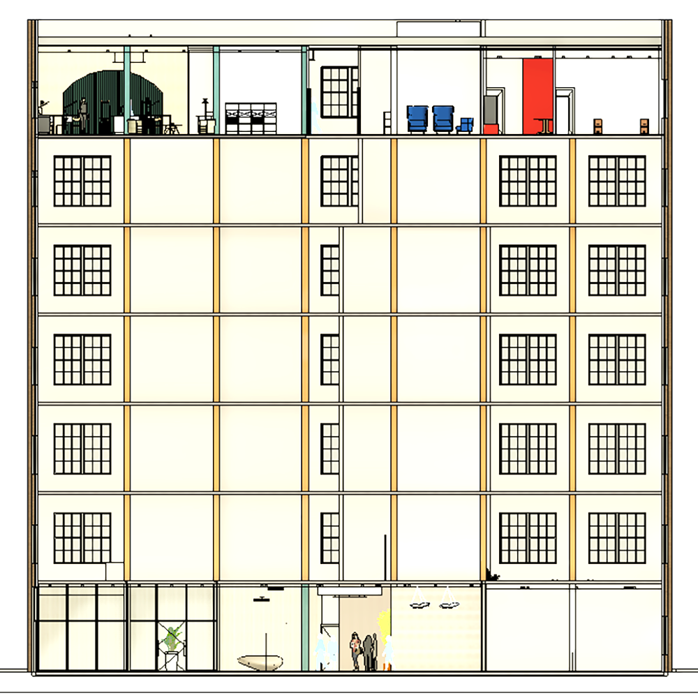 Hotel Facade Elevation main entry 1