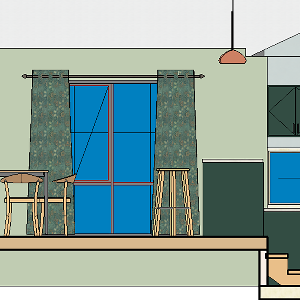 Marrickville AA Re-design Kitchen dining elevation