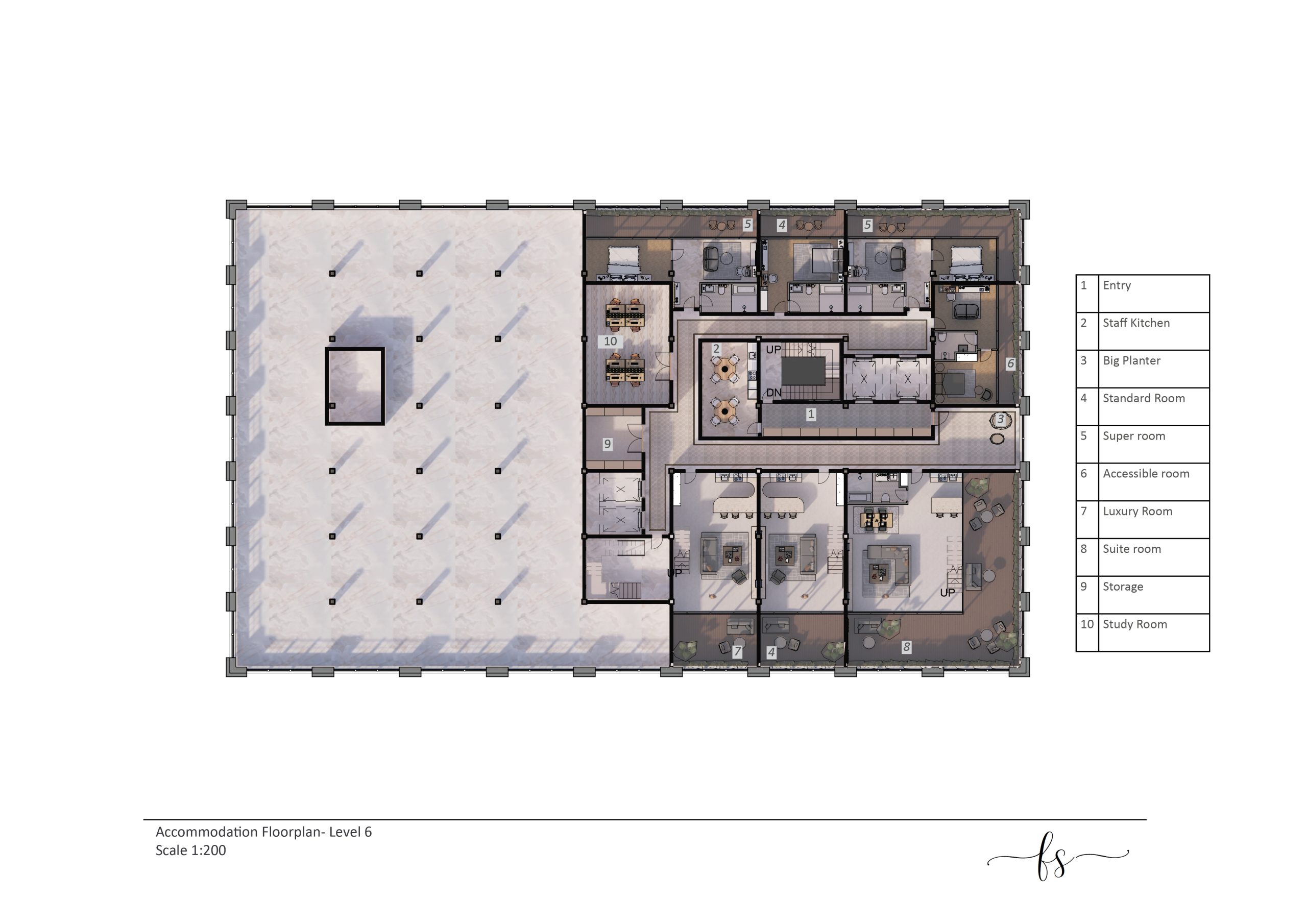 Level 6 Accommodation Floor plan