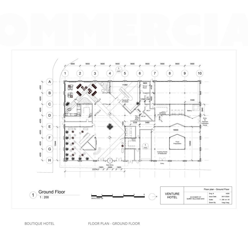 Boutique Hotel - Ground Floor Plan